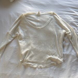 Flawless Cream Oversized Waffle Knit Top